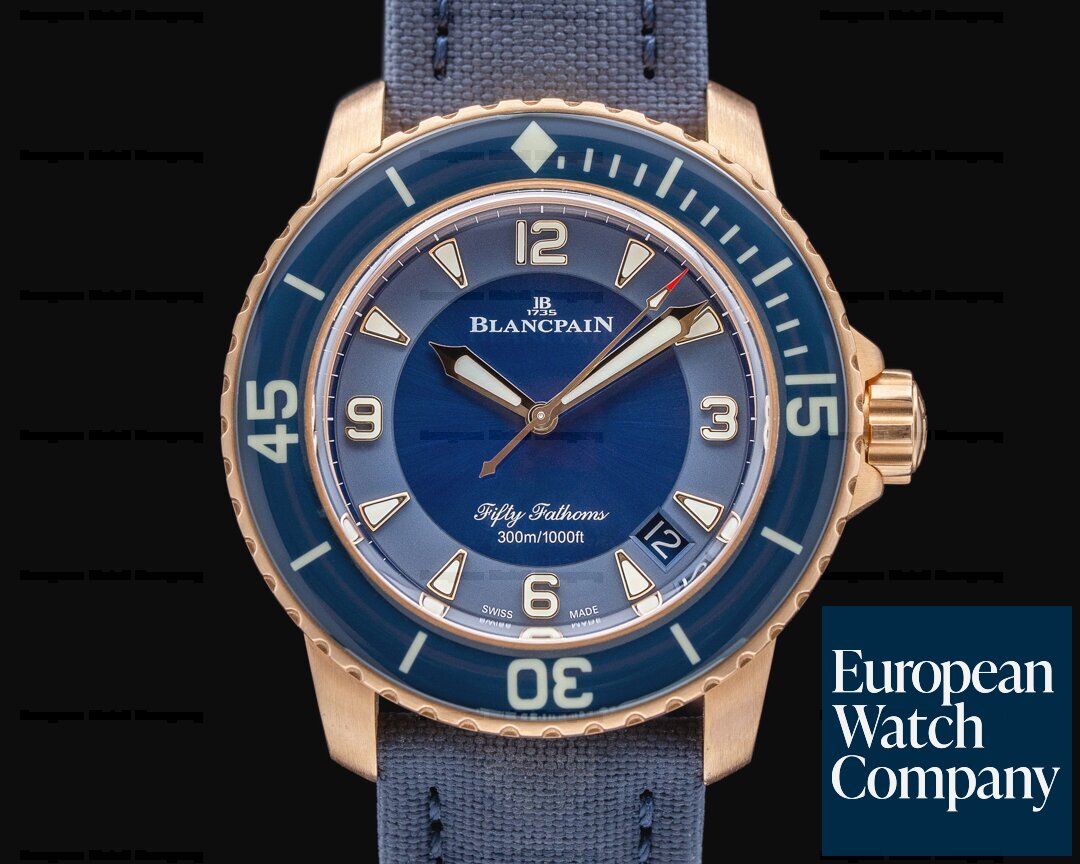 Blancpain 5015-3603C-63B Fifty Fathoms Blue Dial / 18K Rose Gold 