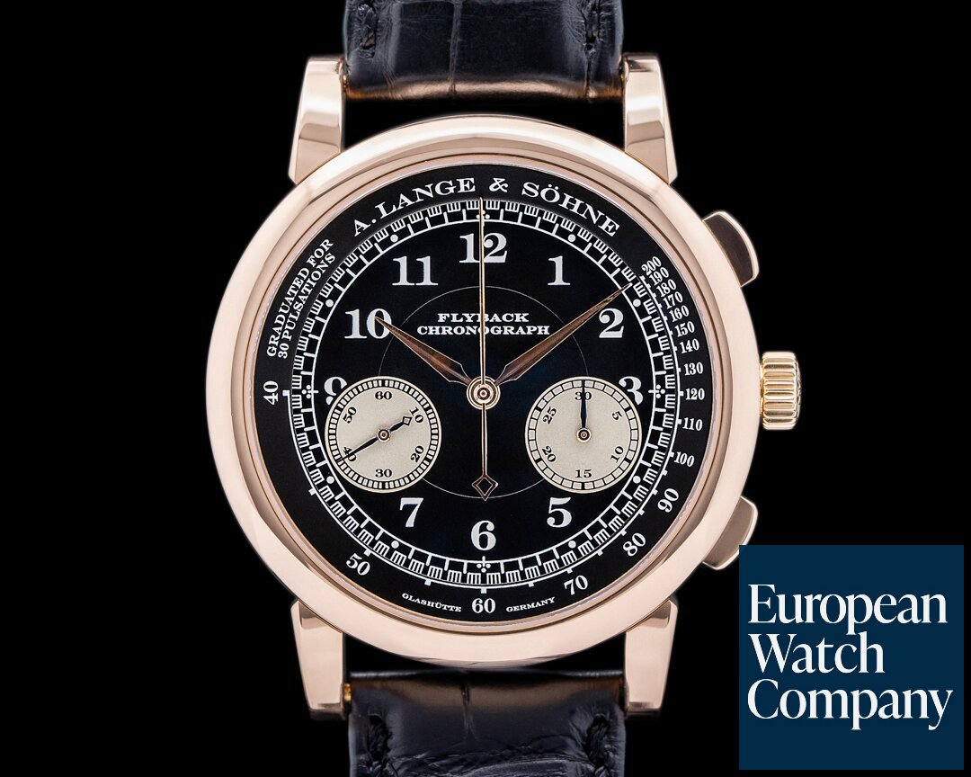 A. Lange and Sohne 401.031 1815 Flyback Chronograph Black Dial 401.031 18K Rose Gold 