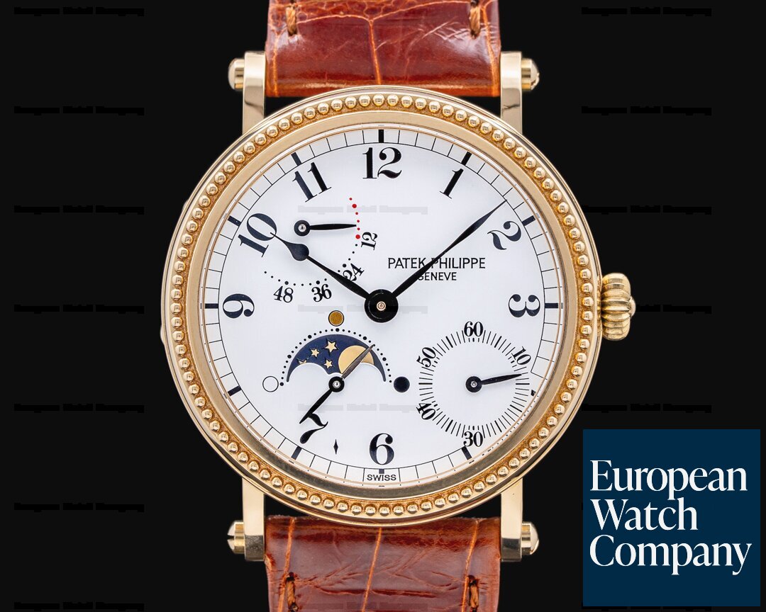 Patek Philippe 5015J Moonphase 5015J Power Reserve 18k Yellow Gold Hobnail Bezel 