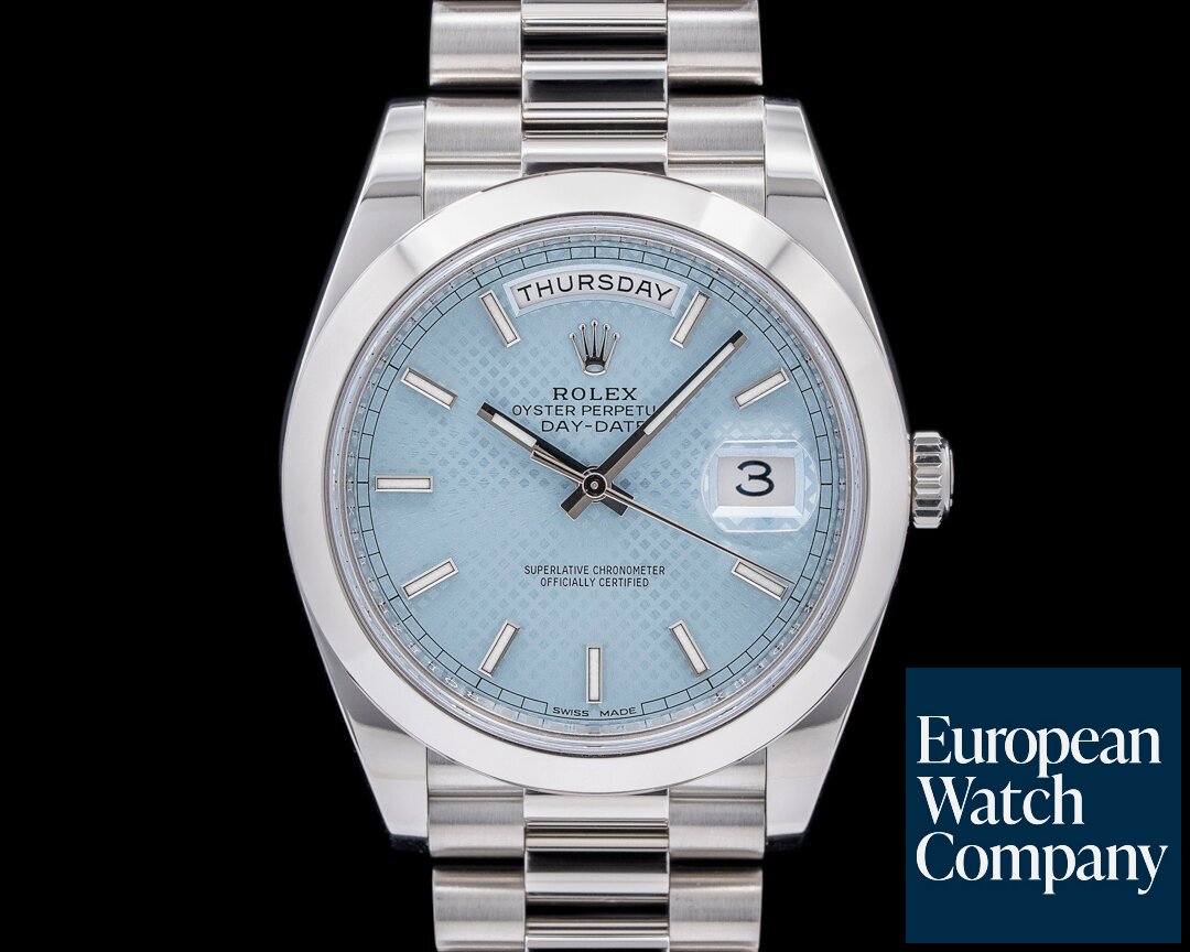 Rolex 228206 Day Date 228206 Platinum Blue Dial 40MM